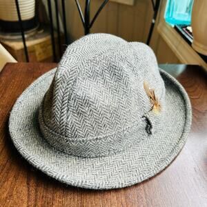 The Edinburgh Woollen Mill Forester Fedora Mens Hat Wool Tweed Multicolor Large